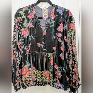 Johnny Was Rose Burnout Cosima Top L